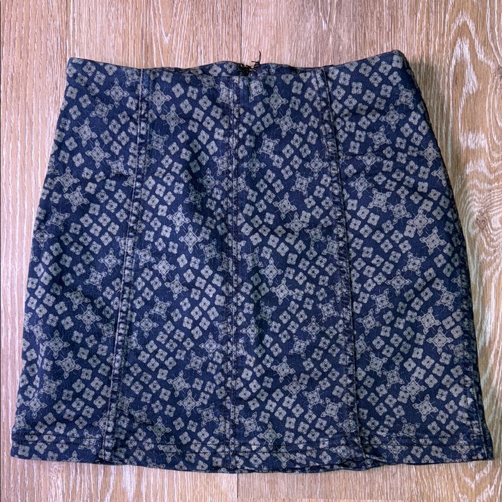 Free People Dark Blue Pencil Denim Mini Skirt Women Size XXS Navy Jean Patterned